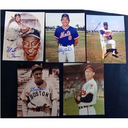 5 - AUTOGRAPHED 8x10 PHOTOS, BOBBY DOERR, BOB LEMON, MONTE IRVIN, GARY CARTER