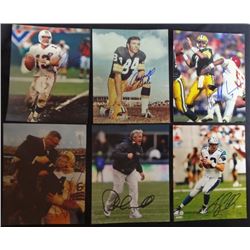 6 - NFL AUTOGRAPHED PHOTOS, DAN MARINO (NO COA), KERRY COLLINS, PETE CARROLL,