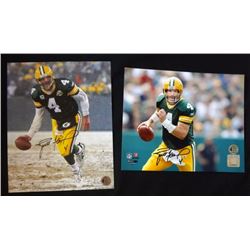 2 - BRETT FAVRE AUTOGRAPHED 8x10 PHOTOS - AUTHENTIC by 4 BRETT FAVRE NUMBERED
