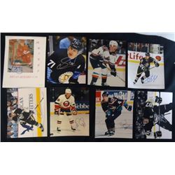 8 - HOCKEY AUTOGRAPH PHOTOS, 2 - EVSENI,  BRYAN BERARD & 5 - UNIDENTIFIED