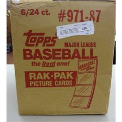 1987 Topps Baseball Unopened Rack Pack Case w/ 6 Boxes per Case, 24 Packs /Box