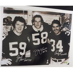 JACK HAM / JACK LAMBERT / ANDY RUSSELL AUTOGRAPHED 16  x 20 SEPIA PHOTO, NO COA