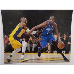 KOBE BRYANT LAKERS & KEVIN DURANT THUNDER AUTOGRAPHED 11 x 14 COLOR PHOTO -COA