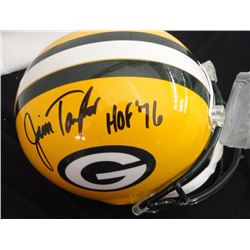 JIM TAYLOR AUTOGRAPHED FULL SIZE REPLICA HELMET GREEN BAY PACKERS HOF 76