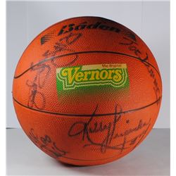 DETROIT PISTONS AUTOGRAPHED BASKETBALL ,11 SIGNATURES, JOE DUMMARS,ISIAHA THOMAS