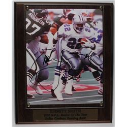 EMMITT SMITH AUTOGRAPH 8x10 PHOTO on PLAQUE - COA by OUTFIELD SPORTS CARDS