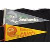 Image 3 : 7 - FOOTBALL PENNANTS from 1960's - ALL FELT - FULL SIZE - MOST with TACK HOLES