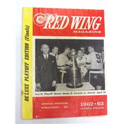 962-63 DETROIT RED WINGS MAGAZINE STANLEY CUP EDITION GORDIE HOWE - BLACKHAWKS