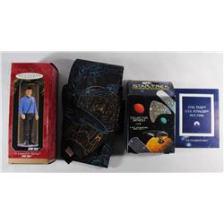 STAR TREK LOT; HALLMARK KEEPSAKE Dr. McCOY, MANS TIE, & STAR TREK BANDAGES