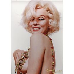 BERT STERN: BOOB SMILE WITH SWAROVSKI GEMS AND CORAL ROSES.