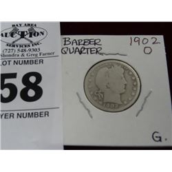 1902 O Barber Quarter