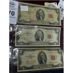 3 - 1953 & 1963 $2 Dollar Notes - 3 Times the Money