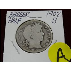 1902 S Barber Half Dollar