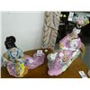 Image 1 : Geisha Girl Porcelain Figurines (2) - No Shipping