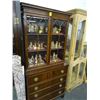 Image 1 : Burled Mahogany Hutch w/4 Drawers