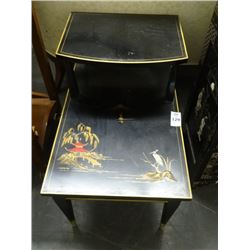 Oriental Motif 2-Tier Side Table