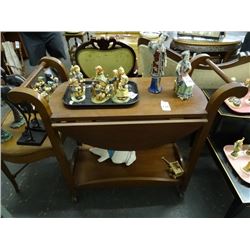 Mahogany Drop Leaf Tea Cart