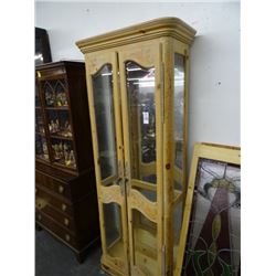 Pickeled Oak Floral Motif Curio