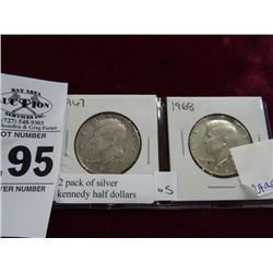 A 2 Pack of Silver Kennedy Half Dollars