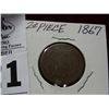 Image 1 : 1867 2 Cent Piece