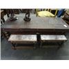 Image 1 : Oriental Leather Top Coffee Table w/2 Stools