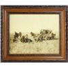 Image 1 : Black and White print of cowboy roundup