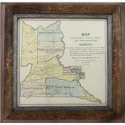 Antique map "Sioux Indian Reservations in Dakota
