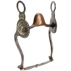 Large loose jaw bit silver engraved