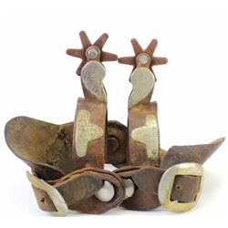 Outside stamped Crockett spurs