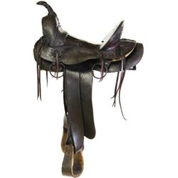 Floral carved round skirt saddle with half seat