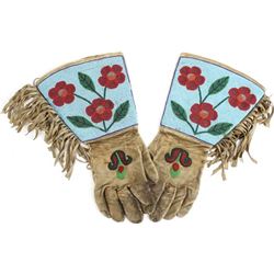 Large Plains beaded gauntlets