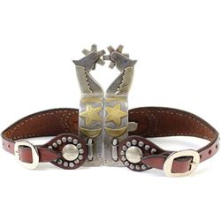 Fine Andrews double mounted spurs
