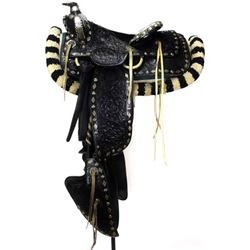 Unmarked parade saddle, breast collar and