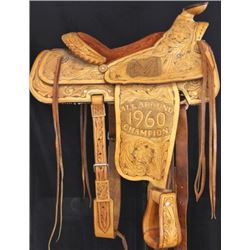 Nicely tooled All Around Champion saddle