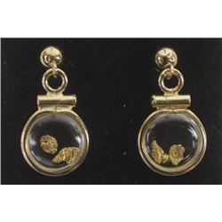 Natural Alaskan gold nugget flake earrings