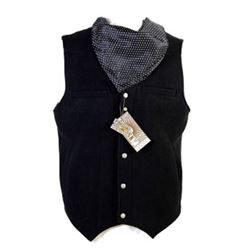 Black wool cowboy vest by Red Sky