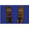 Image 1 : Pair of Northwest Carved Figural Candle Sticks ca. 1920 7" H. 2 1/2" W. Good Condition…