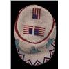 Image 1 : Fully Beaded Rosebud Sioux Cap American Flag Design Adult Size Small Fine Condition…