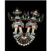 Image 1 : Hopi Kachina Dancer Brooch Silver Set with Hardstones by Robert Bashto 3" H. 3" W. Good Conditio…