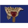 Image 1 : Cowichan Carved and Painted Bird Dance Rattle with Wool Trim ca. 1950 12" L. 9" H. Good Conditi…