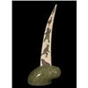 Image 1 : Inuit Soapstone and Ivory Scrimshaw Sculpture by Elijah Micheal ca. 1969 12 1/4" H. Fine Condit…