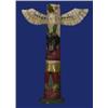 Image 1 : Old West Coast Painted Totem Eagle and Wolf Dancer Transforming 11 1/4" H. 8 1/4" W. Good Condit…