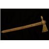 Image 1 : 19TH C. Brass Tomahawk Pipe on a Later Studded Stem 19 1/2" L. 7 1/2" W. As Is…