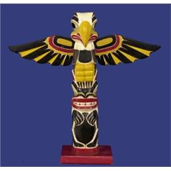 Old Carved Totem Signed by George Bolton, Sitka, Alaska ca. 1930 16 3/4" W 16" H. Good Conditio…