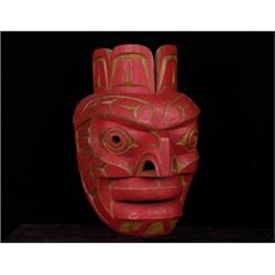Andy Bruce Carved Chief of Undersea Mask from Fort Rupert 12" H. 7 1/2" W. Fine Condition…