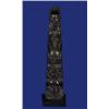 Image 3 : Finely Carved Argillite Totem with Frog, Raven and Bear 7 3/4" H. Fair Condition Loss to Bear L…
