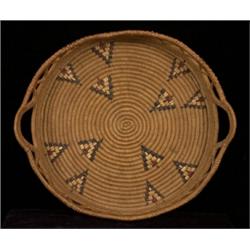 Salish Basketry Tray Arrowhead Design 16" D. Good Condition…