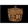 Image 1 : Large Salish Nob Top Lidded Basket with Star Imbrication 19" D. 17" H. Good Condition…