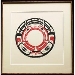 Robert Davidson Eagle Silkscreen 89/600 Signed 1979 26"x 25" Framed Good Condition…