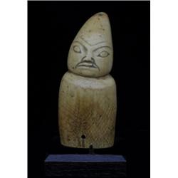 Carved Whale Tooth Amulet Possibly Tlingit Ex SPB 1974 4 3/4" H. Fine Condition Not Allowed to…